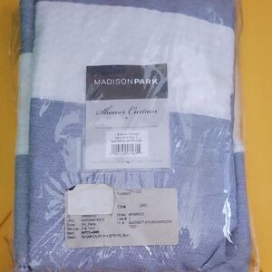 Madison Park Blue and White Shower Curtain